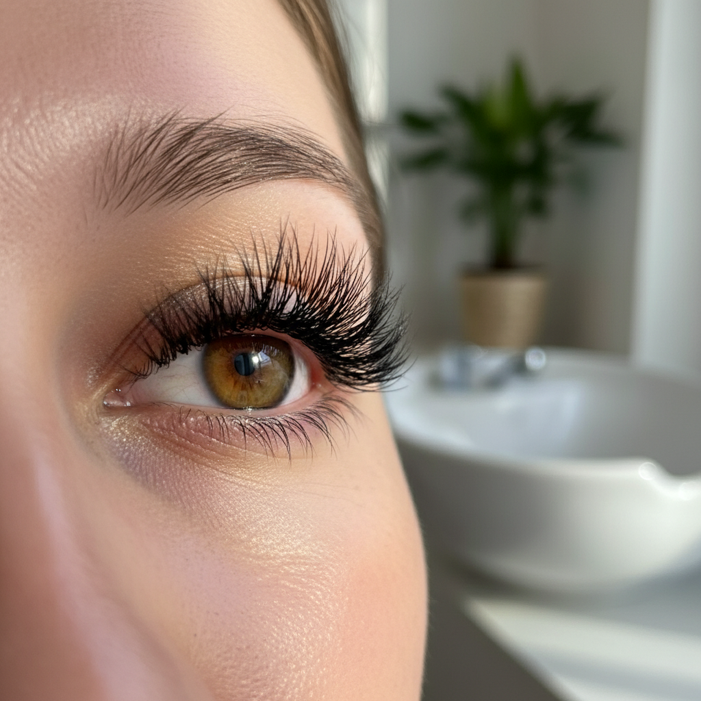 Hybrid eyelash extension example
